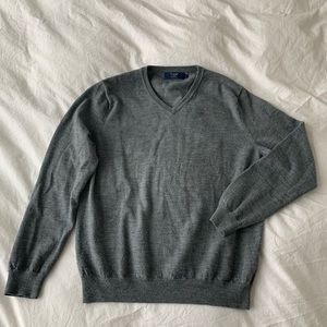 J Crew Men’s Heather Gray Merino Wool Sweater